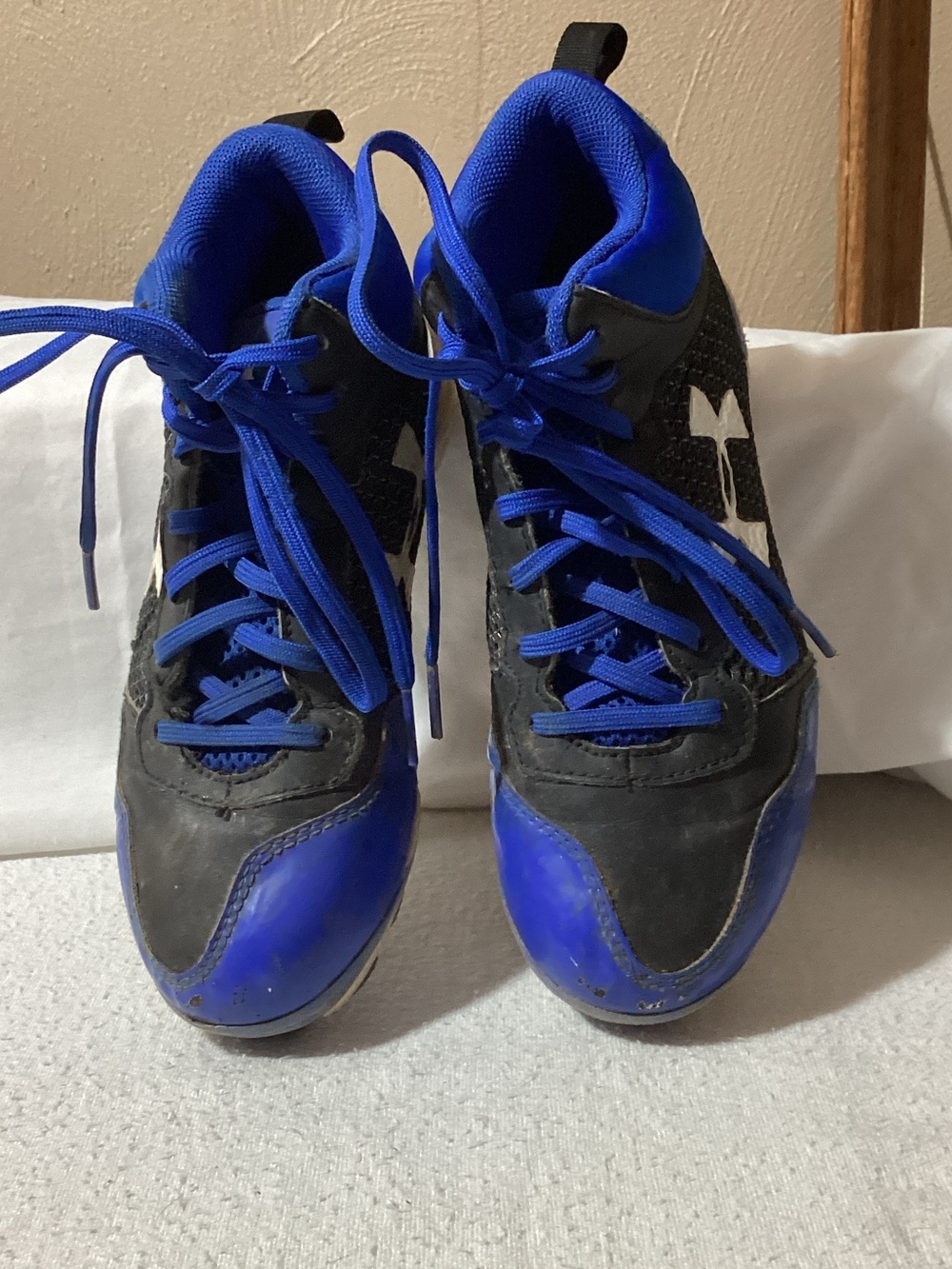 Under Armour Black and Blue Kids' Baseball Cleats